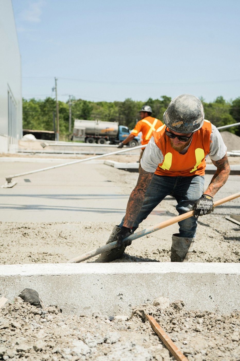 Reinforcement stage of a concrete pour